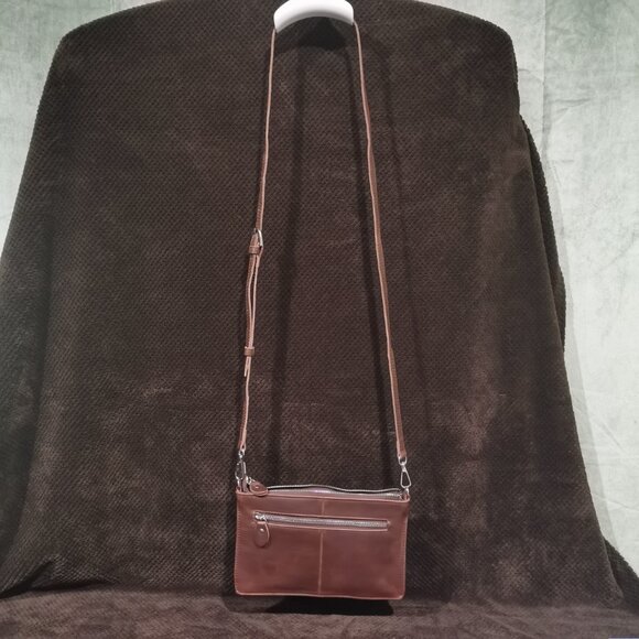 Brown/Silver Crossbody EUC #228 - Picture 3 of 9